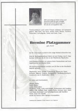 Platzgummer Hermine, geborene Koch