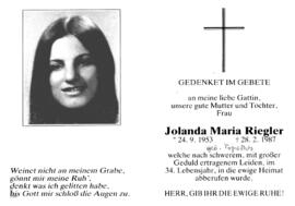 Riegler Jolanda Maria, geborene Tipotsch