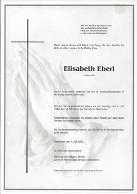 Eberl Elisabeth, geborene Geisler, vulgo &quot;Steiner Lisl&quot;