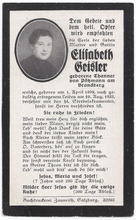 Geisler Elisabeth, geboren Thanner