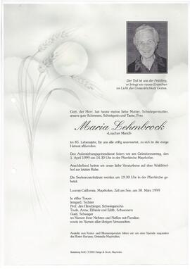 Lehmbrock Maria, geborene Kröll, vulgo "Loacher Maridl"
