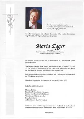 Egger Maria, geborene Steiner