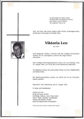 Leo Viktoria, geborene Stock