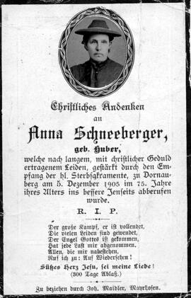 Schneeberger Anna, geborene Huber