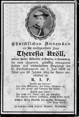 Kröll Theresia, geborene Hauser