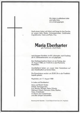 Eberharter Maria, geborene Fankhauser, vulgo "Aschl Moidl"
