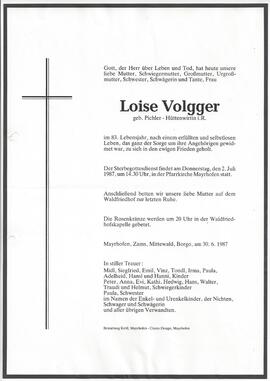 Volgger Loise, geboren Pichler