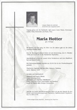 Hotter Maria, geborene Hörhager