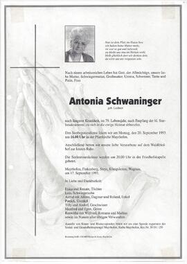 Schwaninger Antonia, geborene Lechner
