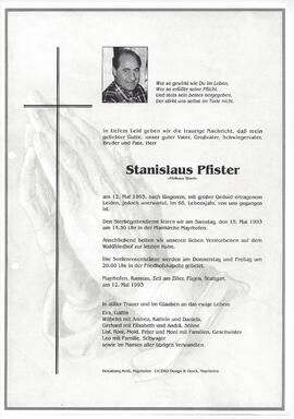Pfister Stanislaus, vulgo "Alblhaus Stanis"