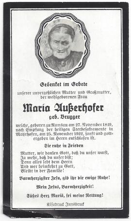 Außerhofer Maria, geborene Brugger