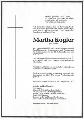 Kogler Martha, geborene Pfister