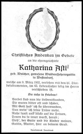 Astl Katharina, geborene Walcher