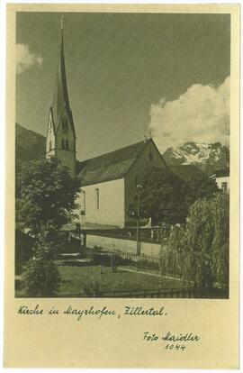 Pfarrkirche Mayrhofen in den 20-er Jahren
