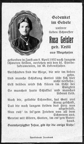 Geisler Rosa, geborene Kröll