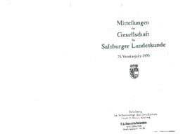 Die ältesten urbarialen Aufzeichnungen des Erzstifts Salzburg; Mitteilungen der Gesellschaft für ...