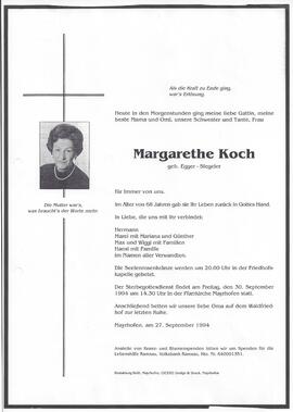 Koch Margarethe, geborene Egger