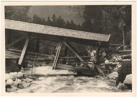 Ginzling Floitenbrücke bei Hochwasser