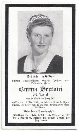 Bertoni Emma, geborene Kreidl