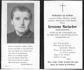 Mariacher, Kreszenz