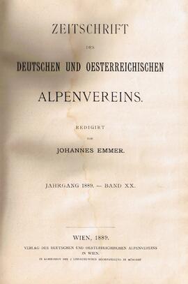 Zeitschrift des Deutschen und Oesterreichischen Alpenvereins