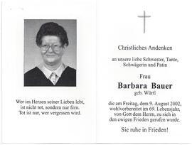 Bauer Barbara, geboren Würtl