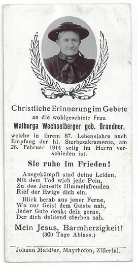 Wechselberger Walburga, geborene Brandner