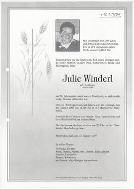 Winderl Julie, geboren Fankhauser, vulgo "Holis Julal"