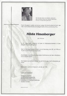 Hausberger Hilda, geborene Wildauer