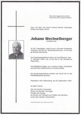 Wechselberger Johann, vulgo "Kohlstatt Honis"