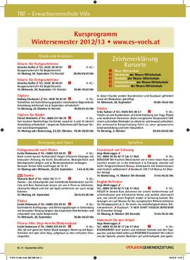 Völser Gemeindezeitung - Programm der Erwachsenenschule