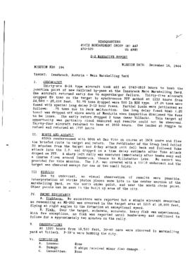 Mission Report 450TH Bombardment Group