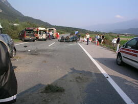 PKW Unfall A12, KM 84,5, 2 Auto zusammengestoßen