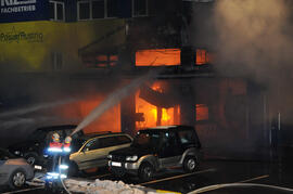 Brand in einer Kfz-Werkstatt in  Axams