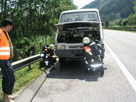 LKW Brand A12, KM 89, Nachlöscharbeiten