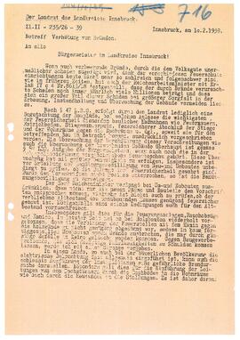 Schreiben Landrat an Gemeinde