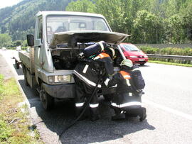 LKW Brand A12, KM 89, Nachlöscharbeiten