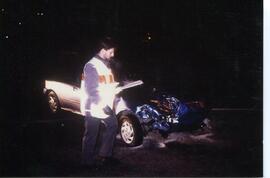PKW Unfall, A12, KM 84, PKW gegen Mittelleitschiene, Aufräumarbeiten auf beiden Spuren