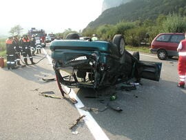 PKW Unfall A12, KM 84,5, 2 Auto zusammengestoßen