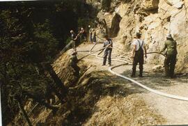 Waldbrand in der Schloßbachklamm, hinter Schießstand