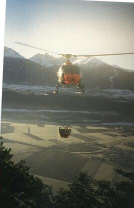 Waldbrand Hechenber, Plattental, 3 Hubschrauber Löscheinsatz
