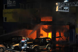 Brand in einer Kfz-Werkstatt in  Axams