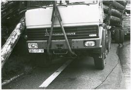 LKW Unfall  Zirlerberg, Kühlwagen fährt auf Holztransporter