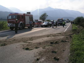 PKW Unfall A12, KM 84,5, 2 Auto zusammengestoßen