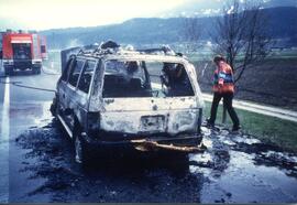 PKW Brand A12, KM 85,5, Löscharbeit