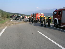 PKW Unfall A12, KM 84,5, 2 Auto zusammengestoßen