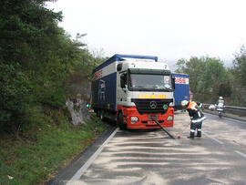 Dieselspur auf B177, KM 2,6, binden