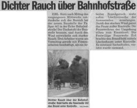Brand im Dachbereich der Firma Spar, Bahnhofstraße