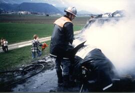 PKW Brand A12, KM 85,5, Löscharbeit