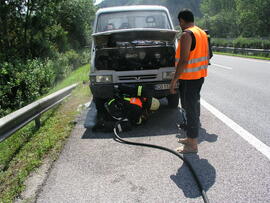 LKW Brand A12, KM 89, Nachlöscharbeiten